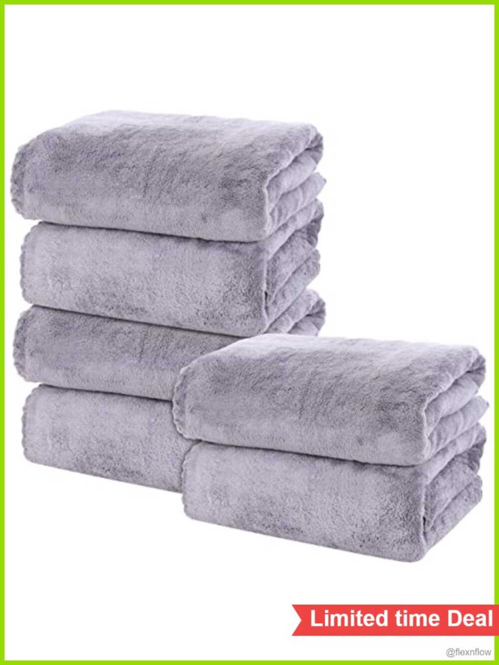 6 Pack Microfiber Coral Velvet Bath Towels Quick Dry Highly Absorbent